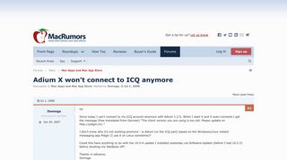 
                            12. Adium X won't connect to ICQ anymore | MacRumors Forums