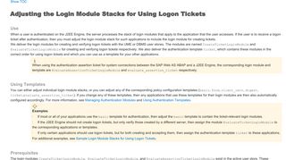 
                            10. Adjusting the Login Module Stacks for Using Logon Tickets (SAP ...