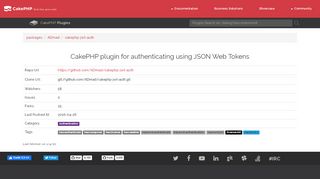 
                            5. ADmad / cakephp-jwt-auth - Packages
