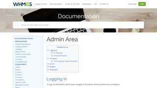 
                            5. Admin Area - WHMCS Documentation