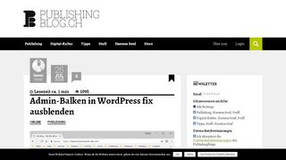 
                            8. Admin-Balken in WordPress fix ausblenden | Publishingblog.ch