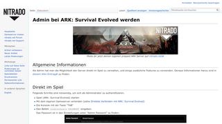 
                            1. Admin bei ARK: Survival Evolved werden – Nitradopedia