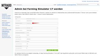 
                            1. Admin bei Farming Simulator 17 werden – Nitradopedia