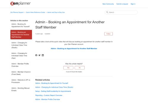 
                            7. Admin - Booking an Appointment for Another Staff Member – Zen ...
