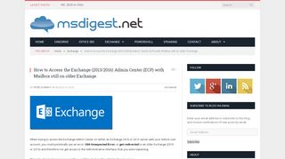 
                            3. Admin Center (ECP) - Peter Schmidt's msdigest.net