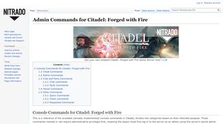 
                            6. Admin Commands for Citadel: Forged with Fire - Nitradopedia EN