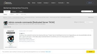 
                            6. Admin console commands [Dedicated Server TKOH] - TAKE ON ...