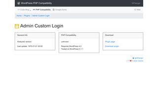 
                            12. Admin Custom Login - WordPress PHP Compatibility