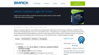 
                            11. Admin Customer Login for XCart - Smack Digital