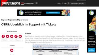 
                            13. Admin - Eigener Helpdesk mit Open Source: OTRS: Überblick im ...