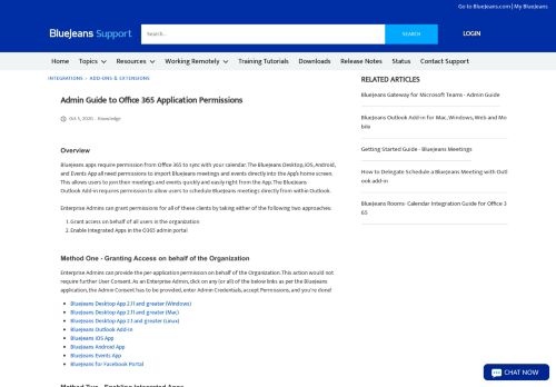
                            6. Admin Guide to Office 365 Application Permissions | BlueJeans ...