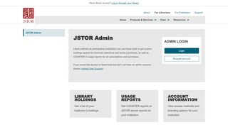 
                            7. Admin | JSTOR For Librarians