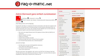 
                            1. Admin-Kennwort ganz einfach zurücksetzen | faq-o-matic.net