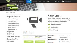 
                            9. Admin Logger for Magento - Extension Boost my Shop