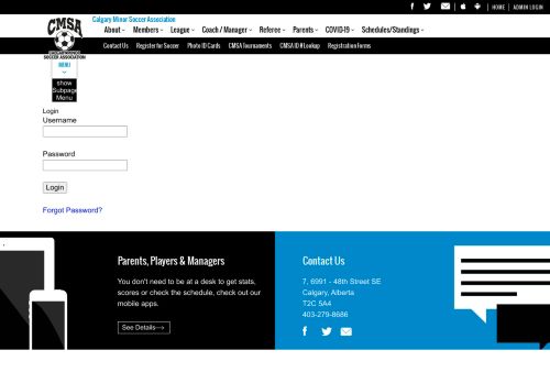 
                            11. Admin Login - Calgary Minor Soccer Association : Powered by ...