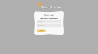 
                            11. Admin Login - Clubs to Hire