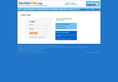 
                            5. Admin login - DevNetJobs