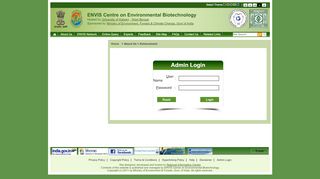 
                            3. Admin Login - Envis centre on Environmental Biotechnology