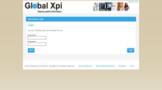 
                            10. Admin Login - Global XPI - Express Patient Information