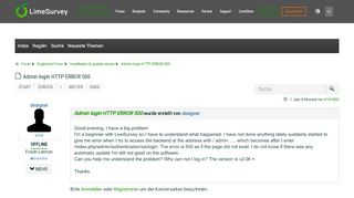 
                            12. Admin login HTTP ERROR 500 - LimeSurvey forums
