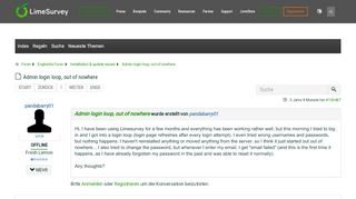 
                            5. Admin login loop, out of nowhere - LimeSurvey forums