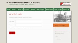 
                            10. Admin Login - M. Saunders Wholesale Fruit & Produce