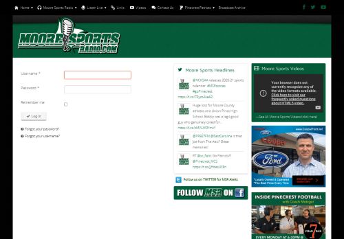 
                            4. Admin Login - MooreSportsRadio.com