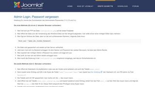 
                            5. Admin Login, Passwort vergessen - Joomla!