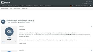 
                            5. Admin-Login Problem (v. 7.0.30) - TekBASE 5 & 6 - Support Forum ...