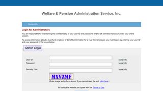 
                            5. Admin - Login | Welfare & Pension Administration Service, Inc.