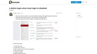 
                            12. Admin login when local login is disabled - support - Discourse Meta