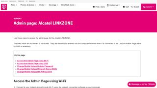 
                            11. Admin page: Alcatel LINKZONE | T-Mobile Support