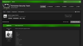 
                            7. Admin page dorks - Programe utile - Romanian Security Team
