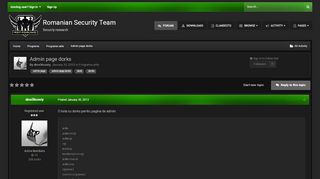 
                            11. Admin page dorks - Programe utile - Romanian Security Team