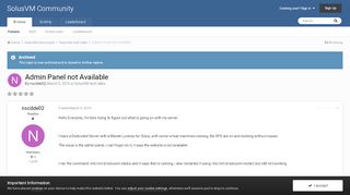 
                            1. Admin Panel not Available - SolusVM tech talks - SolusVM Community