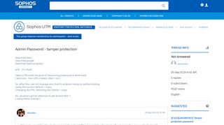 
                            6. Admin Password - tamper protection - Endpoint ... - Sophos Community