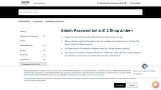 
                            8. Admin-Passwort bei xt:C 3 Shop ändern - Hilfe - Blackbit