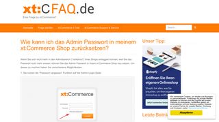 
                            7. Admin Passwort in xt:Commerce Shop zurücksetzen › xtcFAQ.de