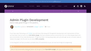 
                            6. Admin Plugin Development | Grav