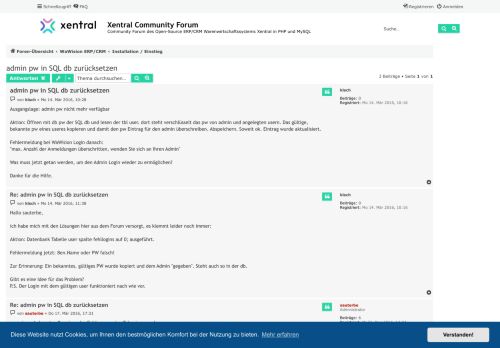 
                            9. admin pw in SQL db zurücksetzen - Xentral Community Forum