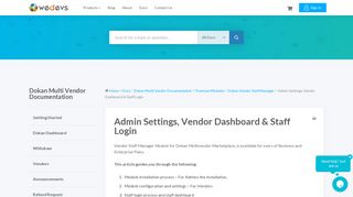 
                            10. Admin Settings, Vendor Dashboard & Staff Login - weDevs