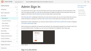 
                            2. Admin Sign In - Magento