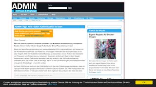 
                            7. ADMIN-Tipp: Two-Factor-Authentication für SSH » ADMIN-Magazin