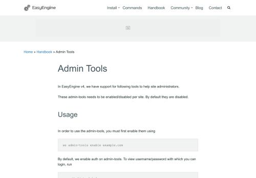 
                            6. Admin Tools - EasyEngine