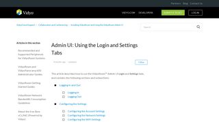 
                            13. Admin UI: Using the Login and Settings Tabs – VidyoCloud Support