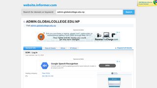
                            4. admin.globalcollege.edu.np at WI. GCM :: Log In - Website Informer