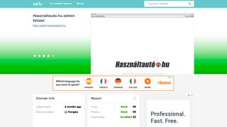 
                            10. admin.hasznaltauto.hu - Használtautó.hu admin felület - Admin ... - Sur.ly