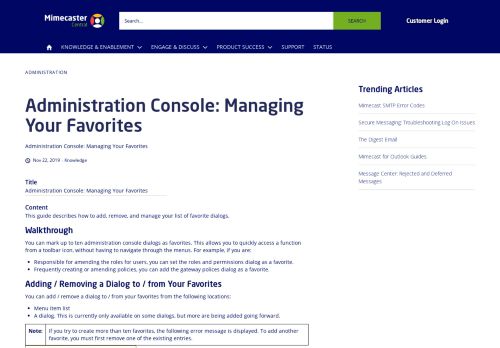 
                            10. Administration Console: Managing Your Favorites | Mimecaster Central