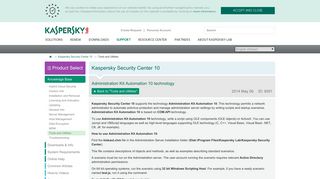 
                            5. Administration Kit Automation 10 technology - Kaspersky support