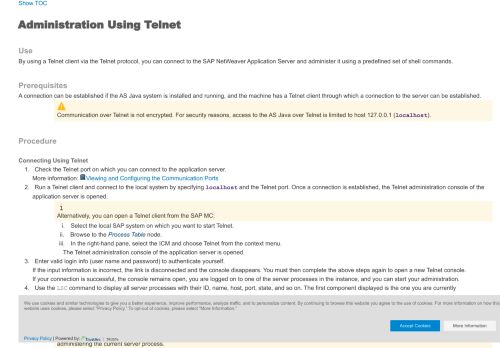 
                            13. Administration Using Telnet (SAP Library ... - SAP Help Portal